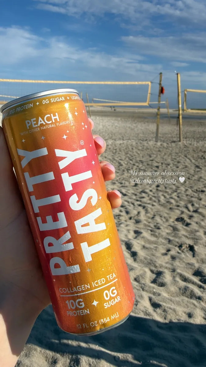Peach can at the beach