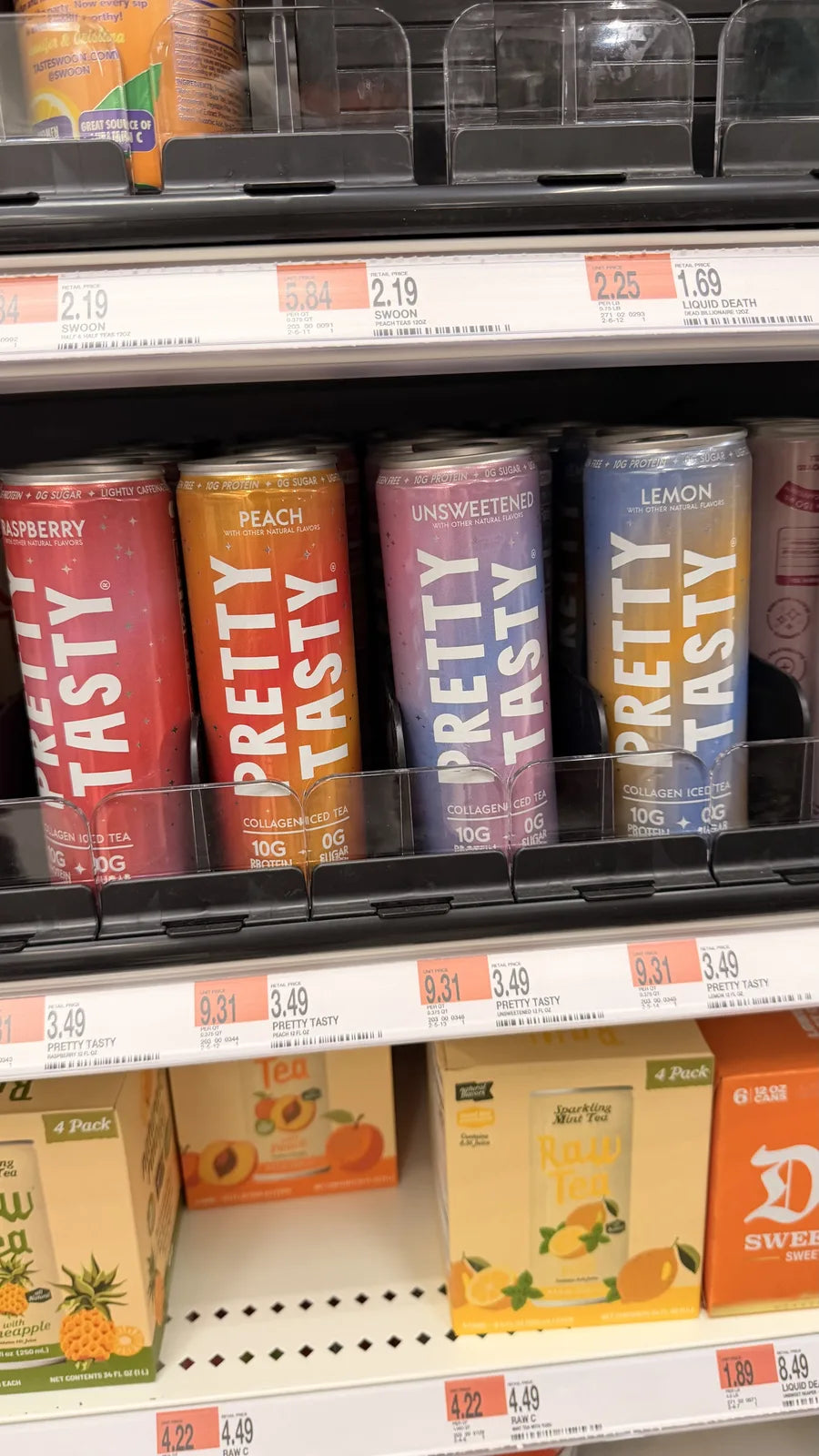 All four Pretty Tasty flavors on the Target shelf